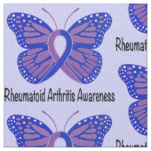 慢性関節リウマチの蝶認識度のリボン ファブリック (クローズアップ)