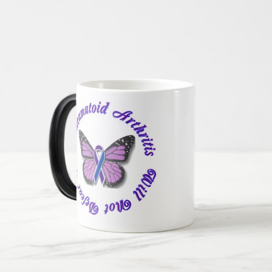 慢性関節リウマチの認識度のリボンのマグ モーフィングマグカップ (正面左)