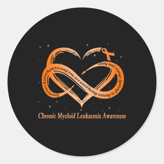 慢性骨髄性白血病戦士のための衣服オレンジ ラウンドシール (正面)