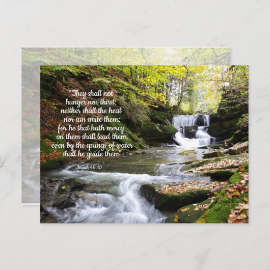 慰めの聖書のメッセージポストを持つ森林の流れ ポストカード (正面/裏面)