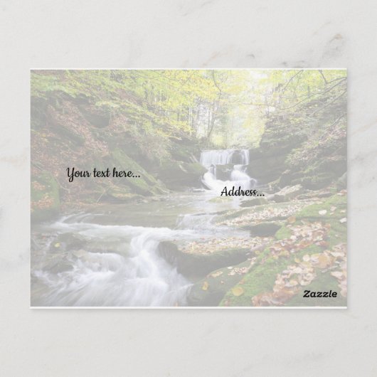 慰めの聖書のメッセージポストを持つ森林の流れ ポストカード (裏面)