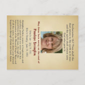 慰めキリスト・カトリック喪カード ポストカード (裏面)