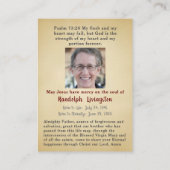 慰めキリスト・カトリック葬儀記念カード 名刺 (裏面)