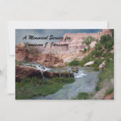 慰霊祭の滝風景 招待状 (正面)