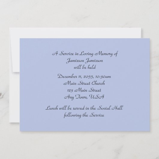 慰霊祭の滝風景 招待状 (裏面)