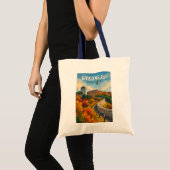 慶州韓国イラスト旅行アート トートバッグ (正面(商品))