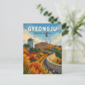 慶州韓国イラスト旅行アート ポストカード (スタンド正面)