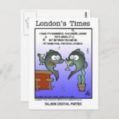 憂鬱なサーモンの面白いカード マグカップ&ギフト ポストカード (正面/裏面)