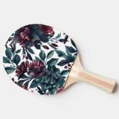 憂鬱な水彩植物の花 卓球ラケット (横)