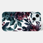 憂鬱な水彩植物の花 Case-Mate iPhoneケース (裏面 (横))