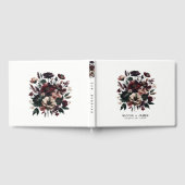 憂鬱な田舎の庭の花 モダンボヘミアンウェディング ゲストブック (全面)
