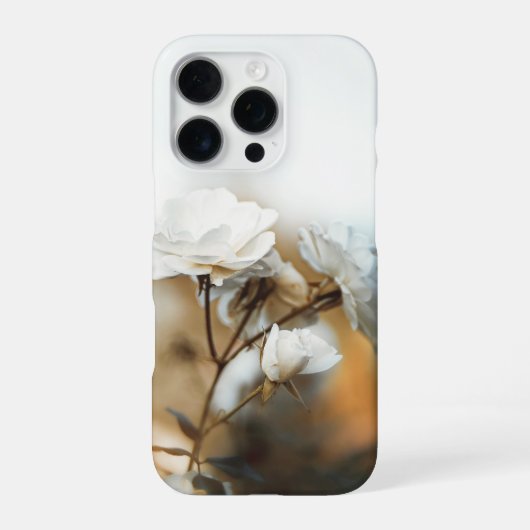 憂鬱な白バラ iPhoneケース (裏面)