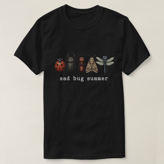 憂鬱な虫の夏 ビンテージ昆虫イラスト Tシャツ (デザイン正面)