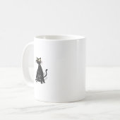 憂鬱な黒い太った猫 コーヒーマグカップ (正面左)