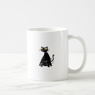 憂鬱な黒い太った猫 コーヒーマグカップ