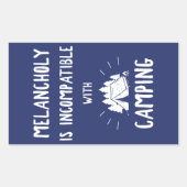 憂鬱はキャンプと両立しない 長方形シール (正面)
