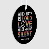 憎おもしろいしみが大声で愛する時は静か オーナメント (正面)