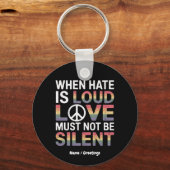 憎おもしろいしみが大声で愛する時は静か キーホルダー (正面)