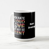 憎おもしろいしみが大声で愛する時は静か コーヒーマグカップ (正面左)