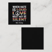 憎おもしろいしみが大声で愛する時は静か スクエア名刺 (正面/裏面)