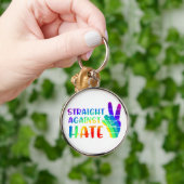 憎しみに対して真っ直ぐ – LGBTQ+同盟プライド キーホルダー (手)