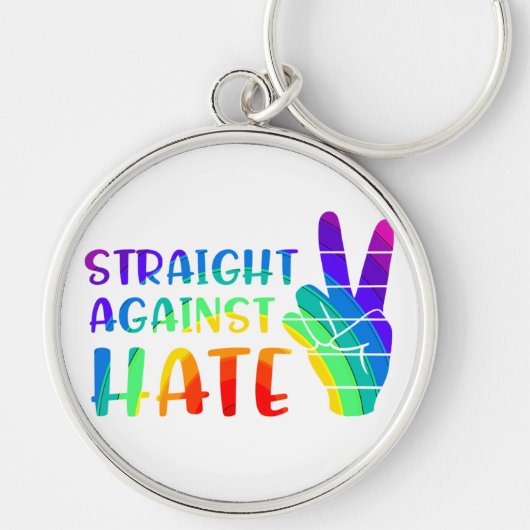憎しみに対して真っ直ぐ – LGBTQ+同盟プライド キーホルダー (正面)