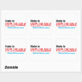 憎しみは嘆かわしい:アンチ – トランプのステッカー スクエアシール (シート)