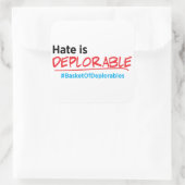 憎しみは嘆かわしい:アンチ – トランプのステッカー スクエアシール (バッグ)