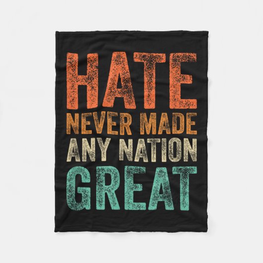 憎しみは国を潰し素晴らしたおもしろいこと無し フリースブランケット (正面)