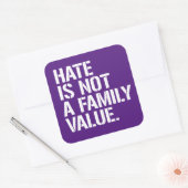 憎しみは家族の価値ではない スクエアシール (封筒)