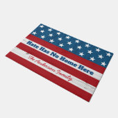 憎しみは故郷がない国素朴国の愛国的な米国国旗 ドアマット (アングル)