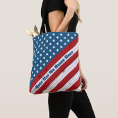 憎しみは故郷がない愛国的なアメリカ素朴国旗 トートバッグ (クローズアップ)