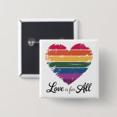 憎しみへの愛ゲイプライドと権利サポート 缶バッジ (正面&裏面)
