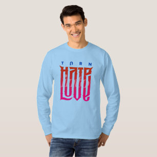 憎しみを愛に変える メンズ長袖 Tシャツ