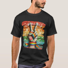 憎しみを止めよう - 平和のサイン いじめ撲滅Tシャツ Tシャツ