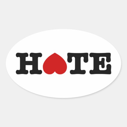 憎む 楕円形シール (正面)