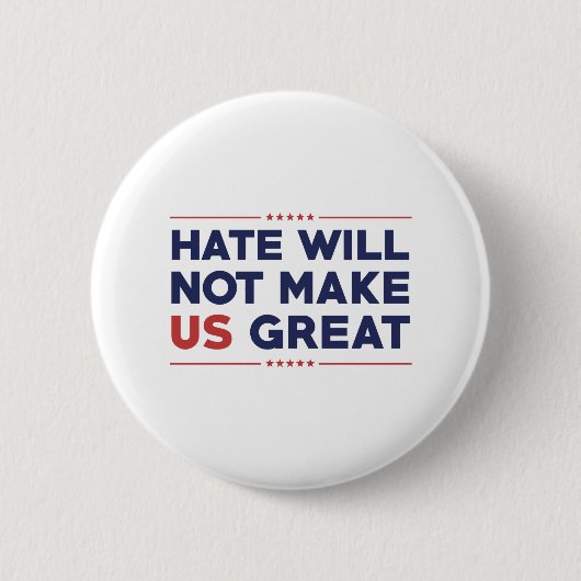 憎悪は米国を素晴らしくさせません 缶バッジ (正面)
