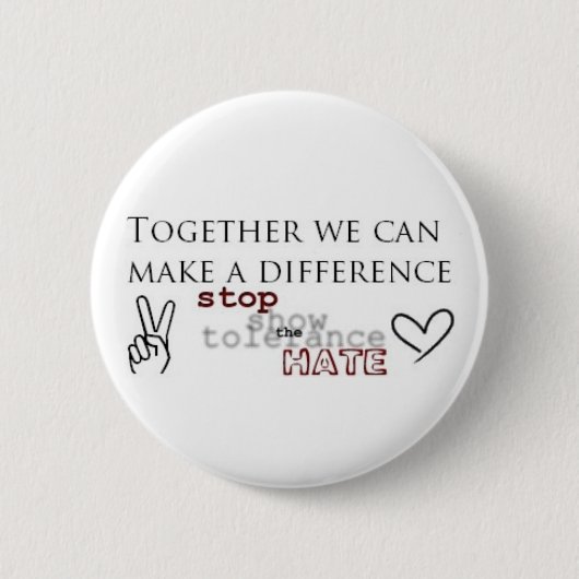 憎悪をストップ 缶バッジ (正面)