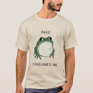 憤怒が私を呑み込むカエル池のミーム レトロな自然 Tシャツ