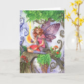 憧れの妖精のグリーティングカード カード (黄色い花)