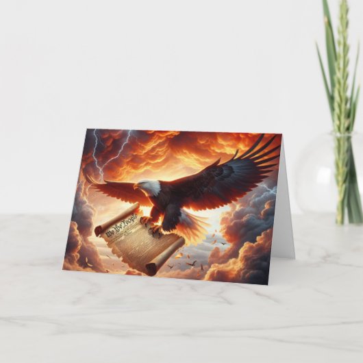 憲法で高騰する誕生日ハゲのワシ カード (正面)