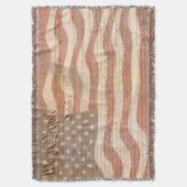 憲法とアメリカ国旗 愛国 スローブランケット (正面縦)