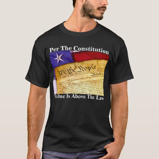 憲法によると法律の適用を受ける者は無い Tシャツ (正面)