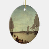 憲法の波止場からのボストン港 セラミックオーナメント (右)