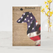 憲法のDachsundカード カード (黄色い花)