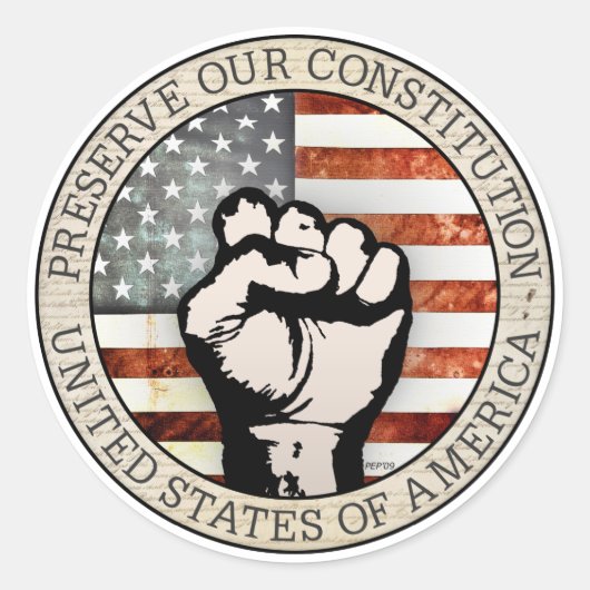 憲法を守る ラウンドシール (正面)