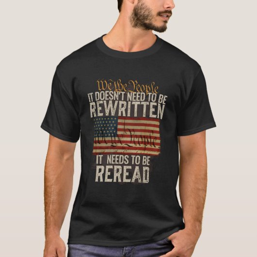 憲法を書き換える必要はない Tシャツ (正面)