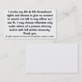 憲法上の権利カードの叫び 名刺 (正面/裏面)