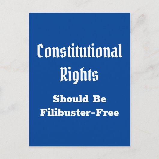 憲法上の権利フィリバスター無料はがき ポストカード (正面)