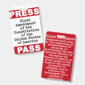 憲法修正第1条プレスパスバッジ バッジ (表裏)